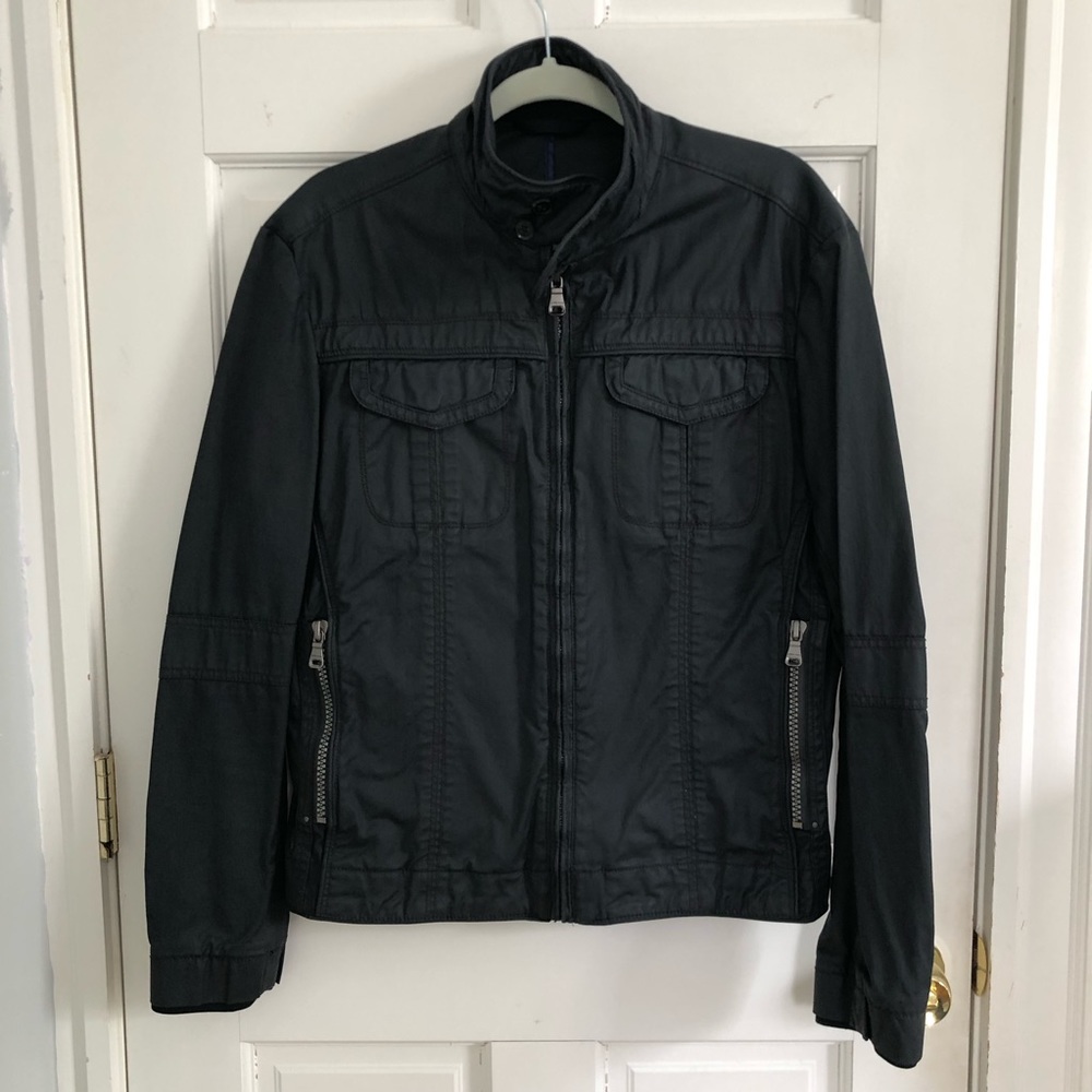 Zara Man Lightweight Moto Jacket - Wax Coated Cotton